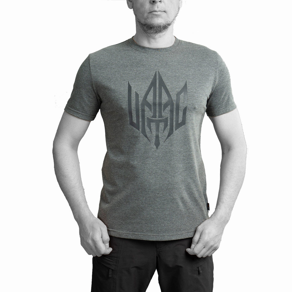 T-shirt UATAC with large UATAC print (trident) Gray melange