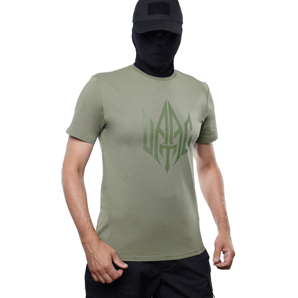 T-shirt UATAC with large UATAC print (trident) Olive