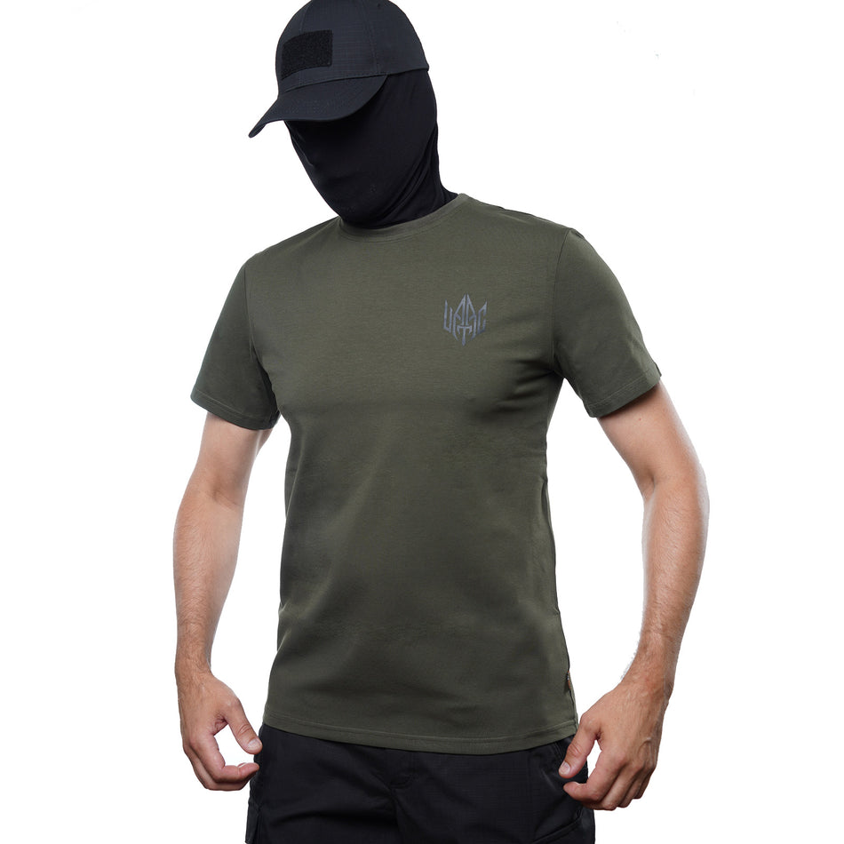 T-shirt UATAC with small UATAC print (trident) Khaki