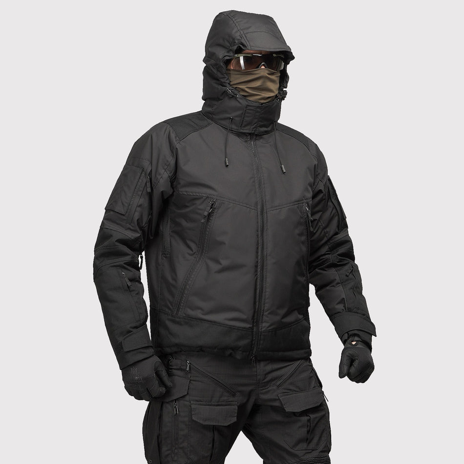 Tactical winter jacket UATAC Black Membrane Climashield Apex 136