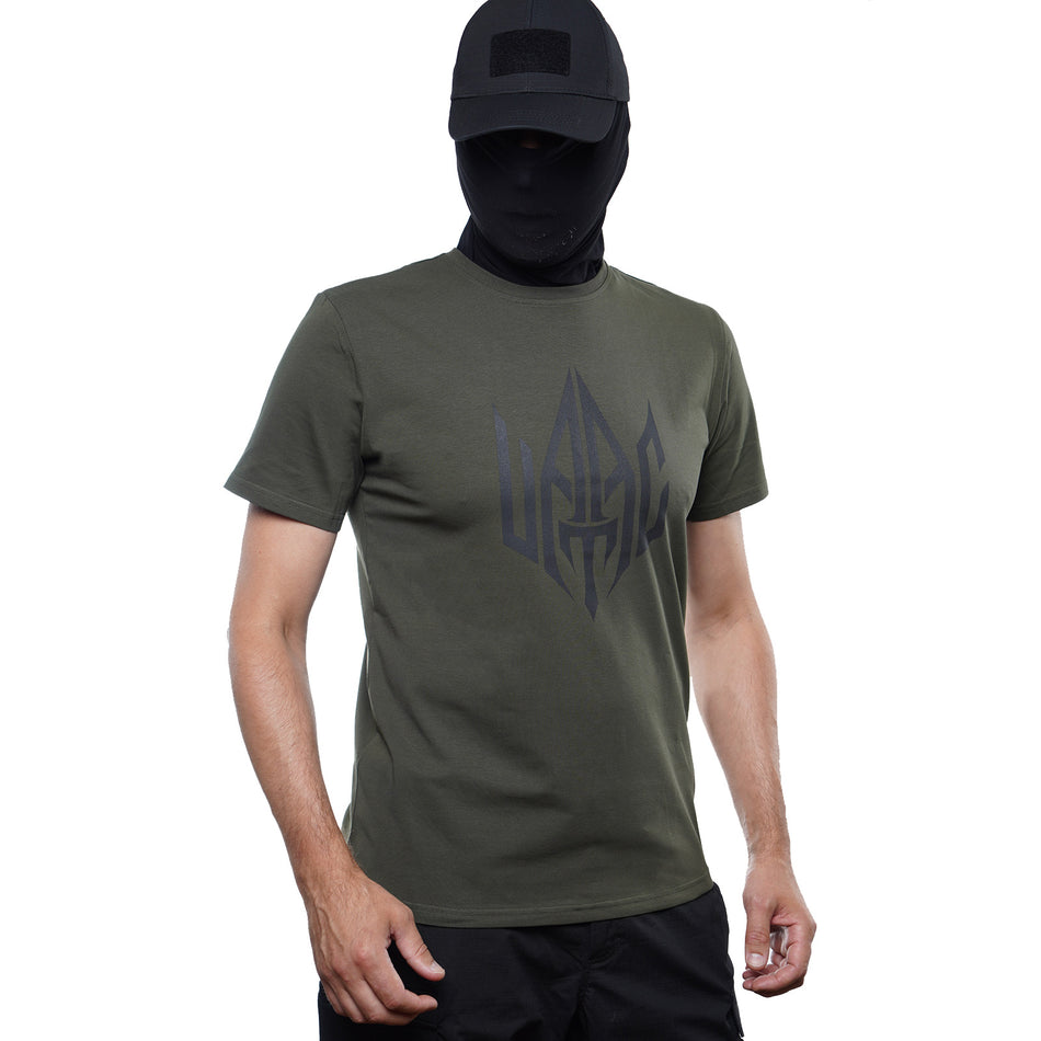 T-shirt UATAC with large UATAC print (trident) Khaki