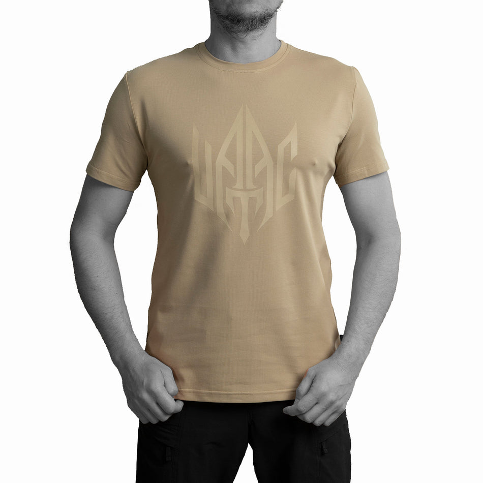 T-shirt UATAC with large UATAC print (trident) Tan