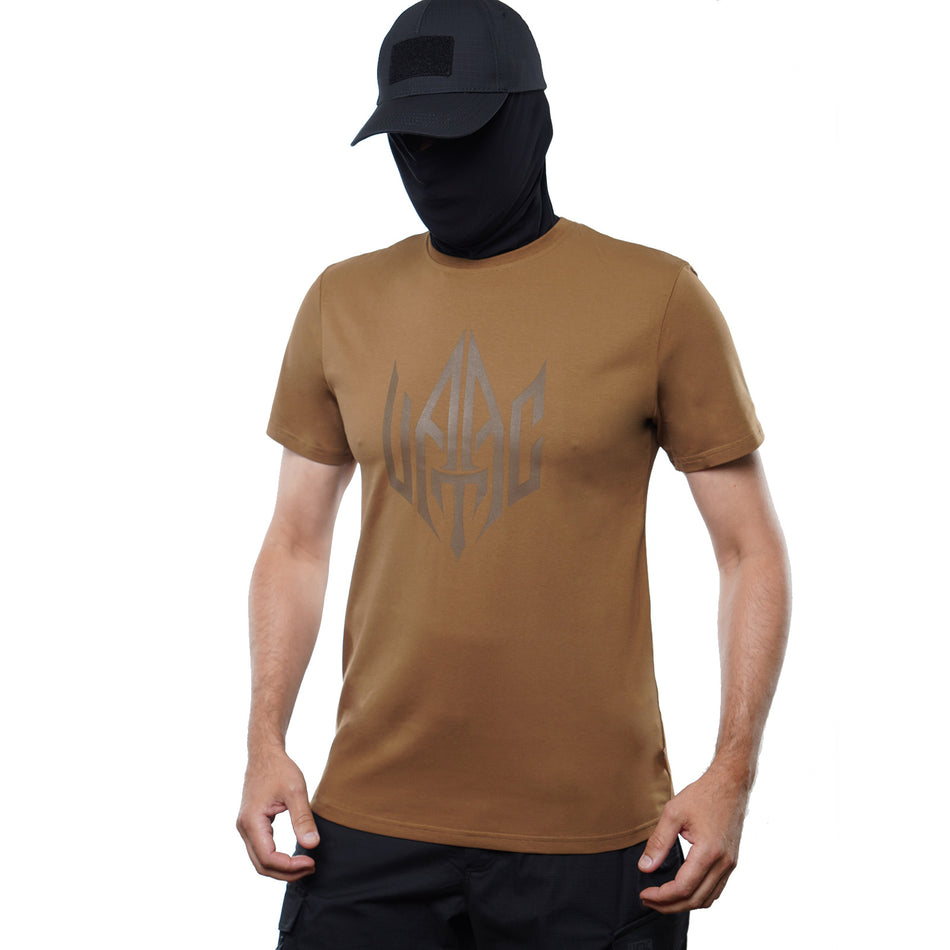 T-shirt UATAC with large UATAC print (trident) Coyote