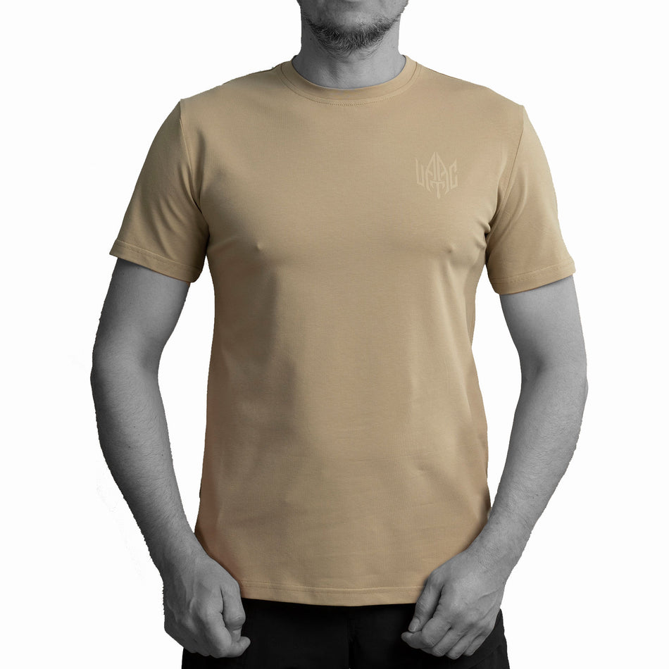 T-shirt UATAC with small UATAC print (trident) Tan