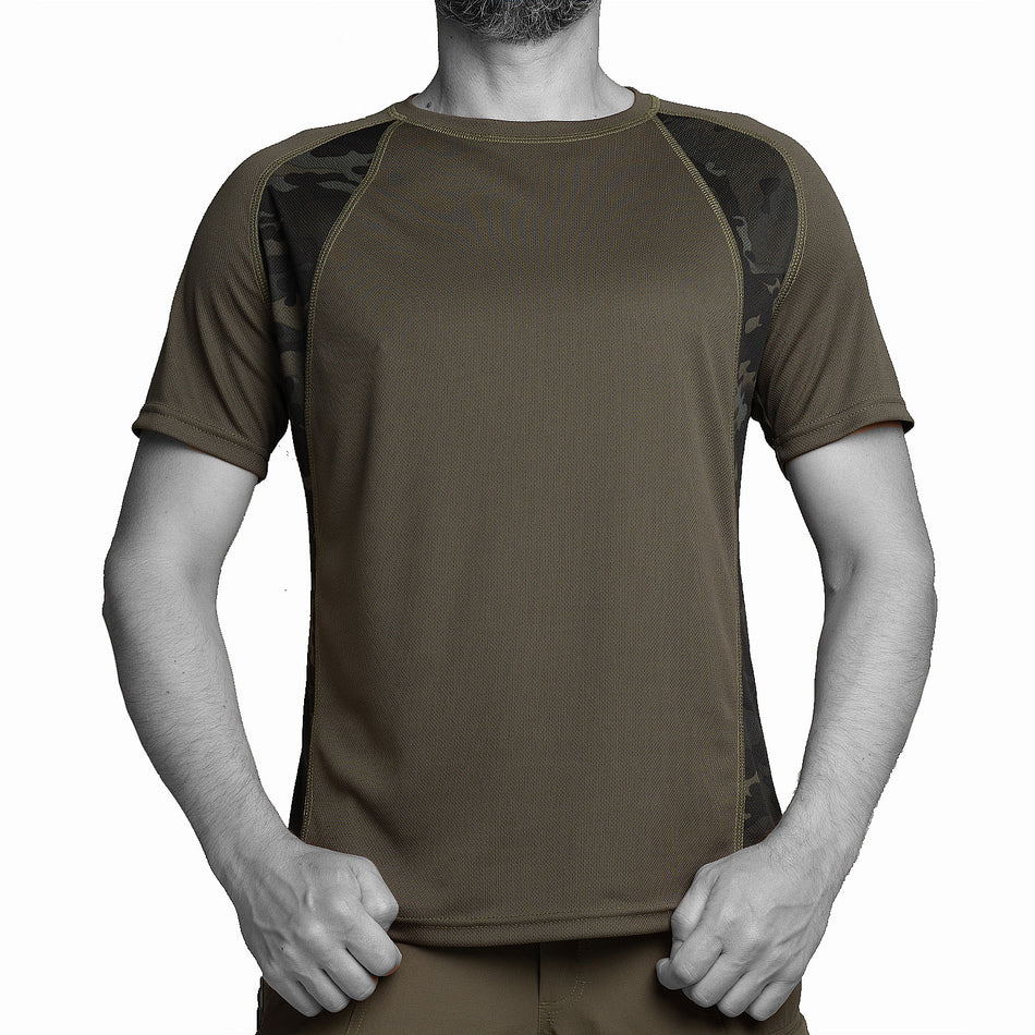 T-shirt UATAC CoolAir sweat-wicking Mix Olive+ Multicam Black