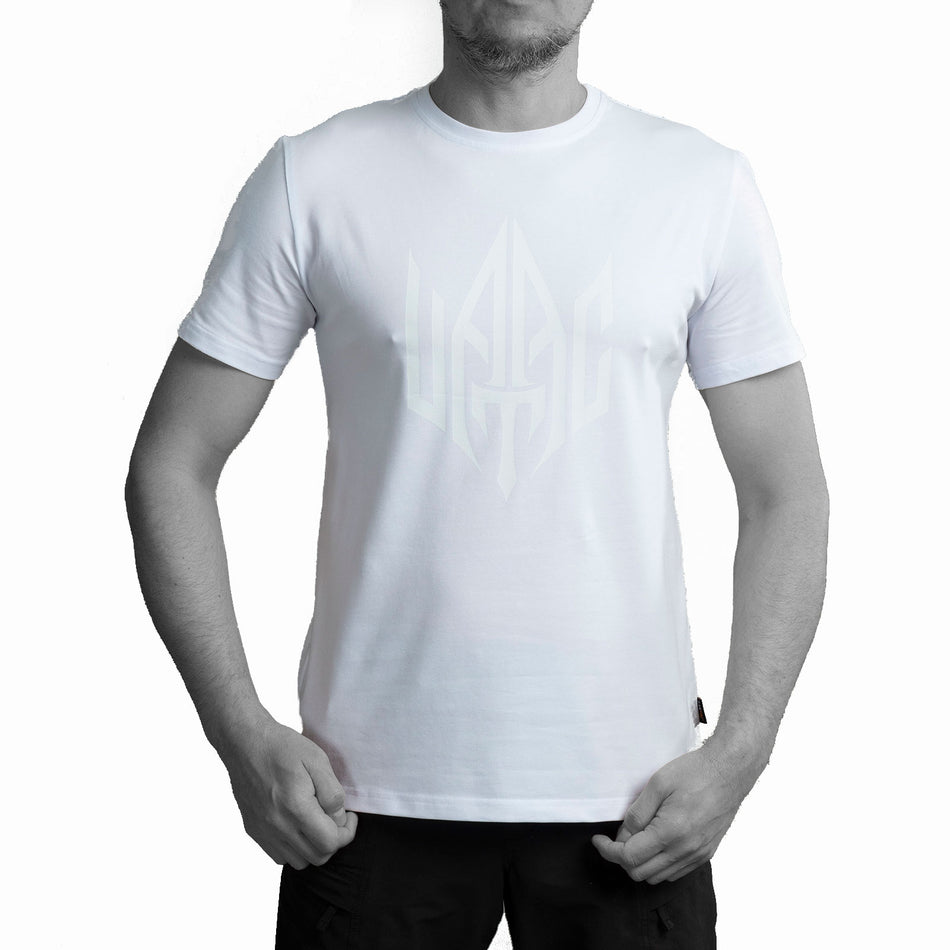 T-shirt UATAC with large UATAC print (trident) White