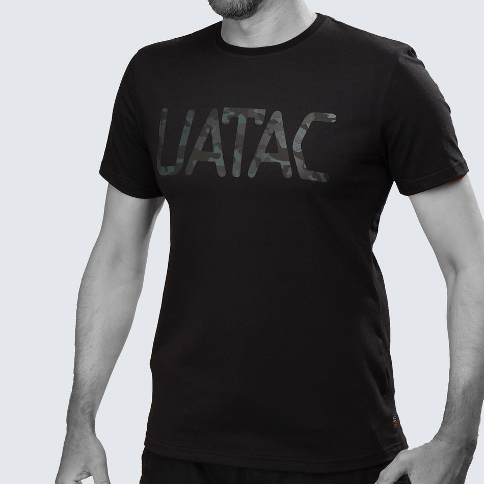 UATAC Summer T-Shirt 95/5 Black with UATAC Camo print