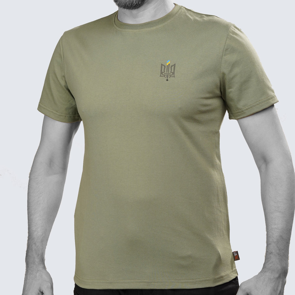 UATAC Summer T-Shirt 95/5 Khaki with Trident print