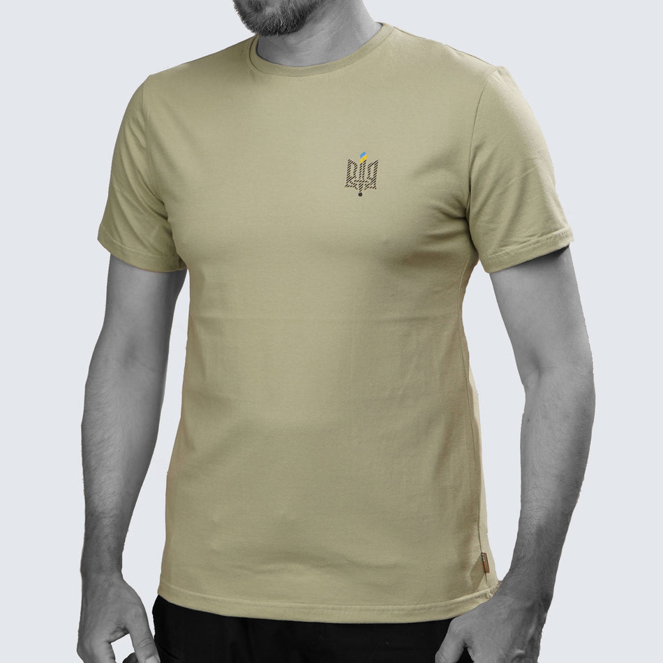 UATAC Summer T-Shirt 95/5 Light Khaki with Trident print