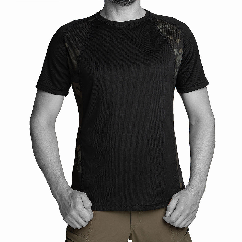 T-shirt UATAC CoolAir sweat-wicking Mix Black+Multicam Black
