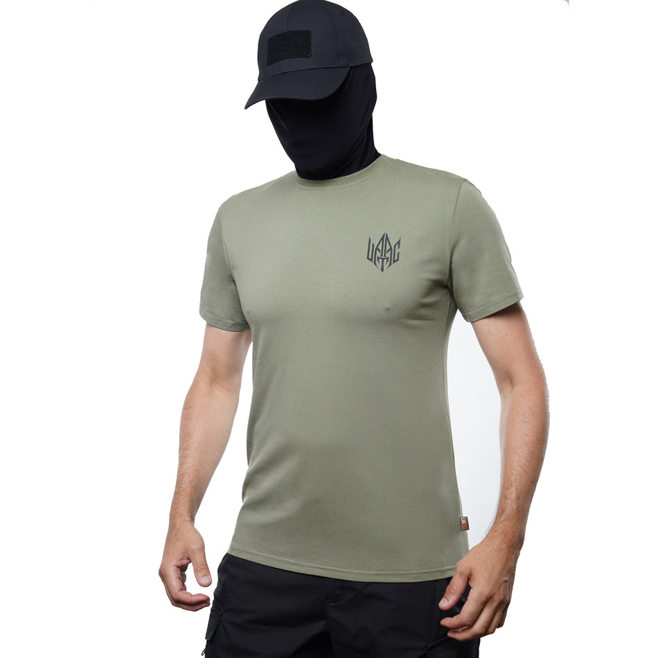 T-shirt UATAC avec petit imprimé UATAC (trident) Kaki