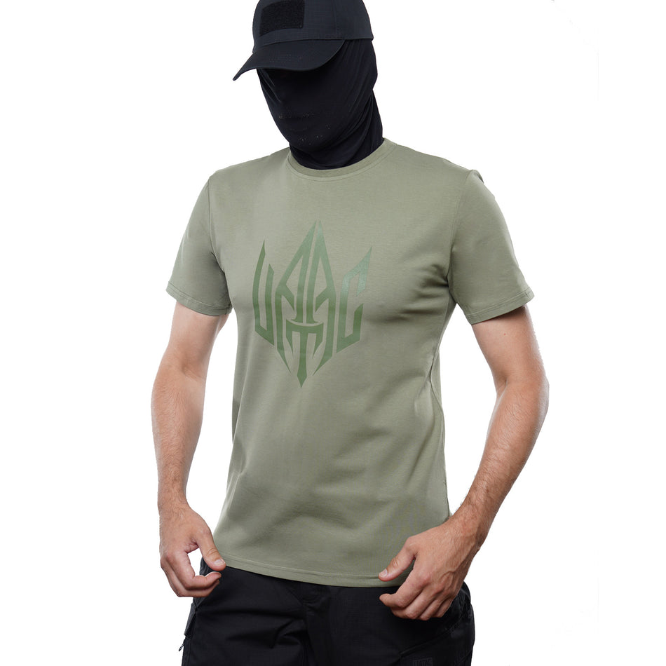 T-shirt UATAC avec grand imprimé UATAC (trident) Kaki