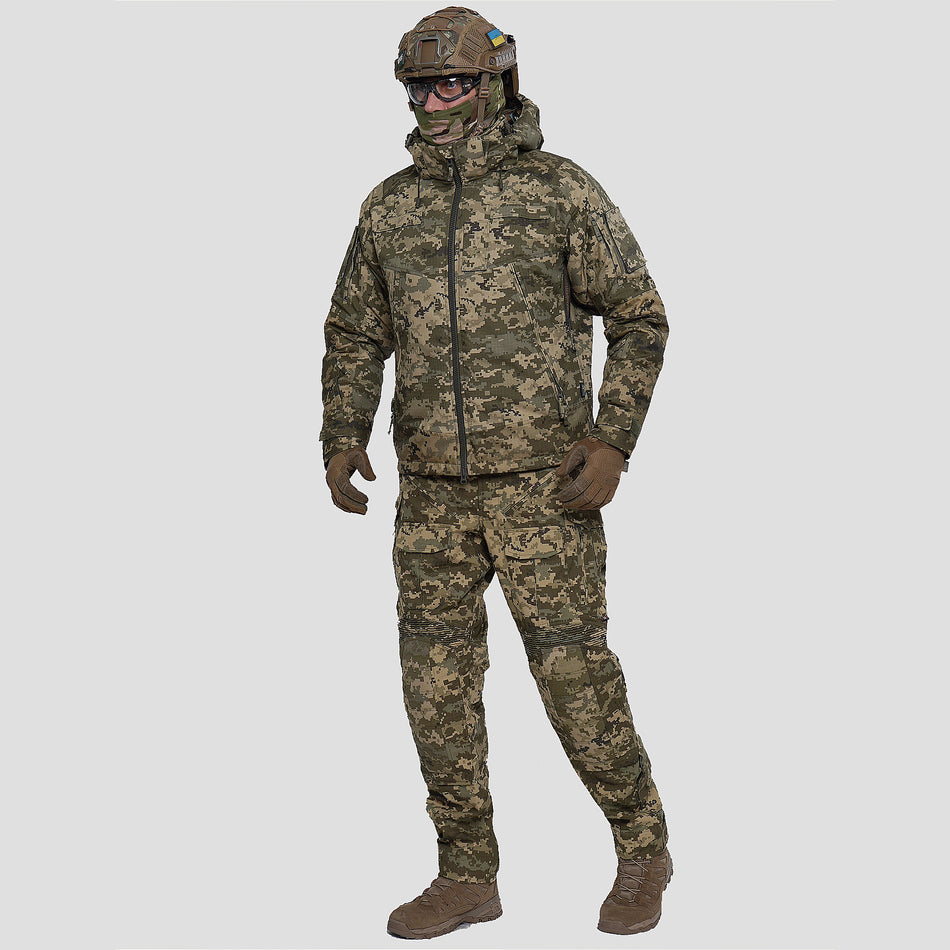 Conjunto de uniforme militar (pantalones de combate + chaqueta de invierno Ripstop) UATAC Pixel MM14