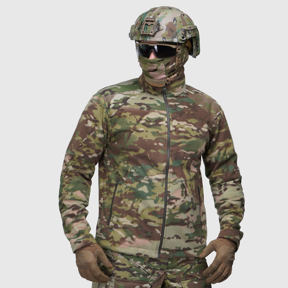 Jaket taktis demi-musim dengan fleece UATAC Multicam Ripstop