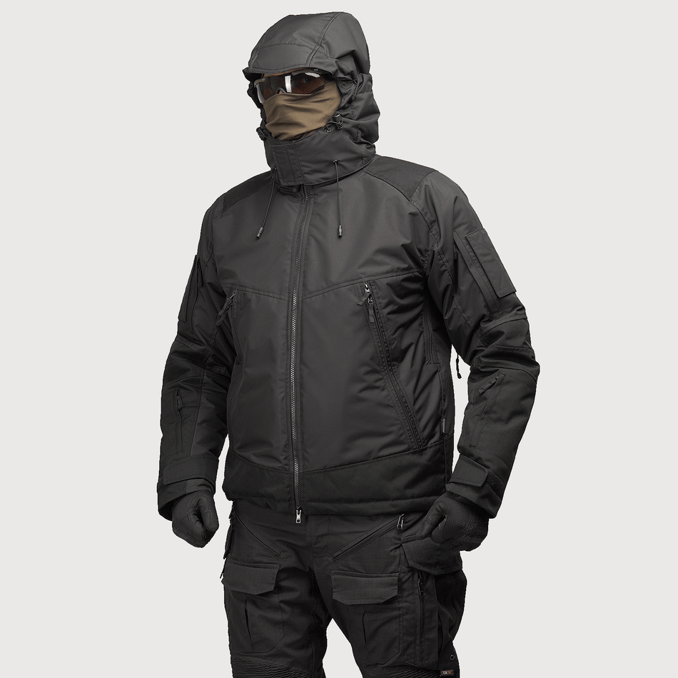 Tactical winter jacket UATAC Black Membrane Climashield Apex