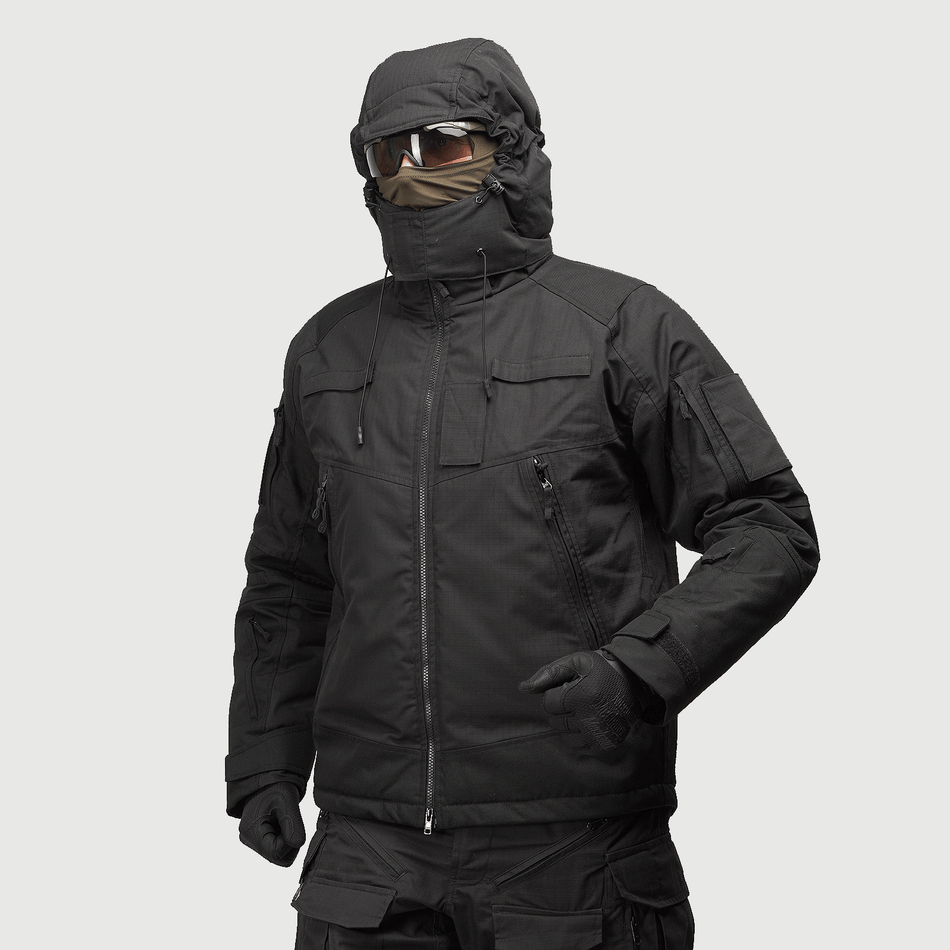 Taktische Winterjacke UATAC Black RipStop Climashield Apex