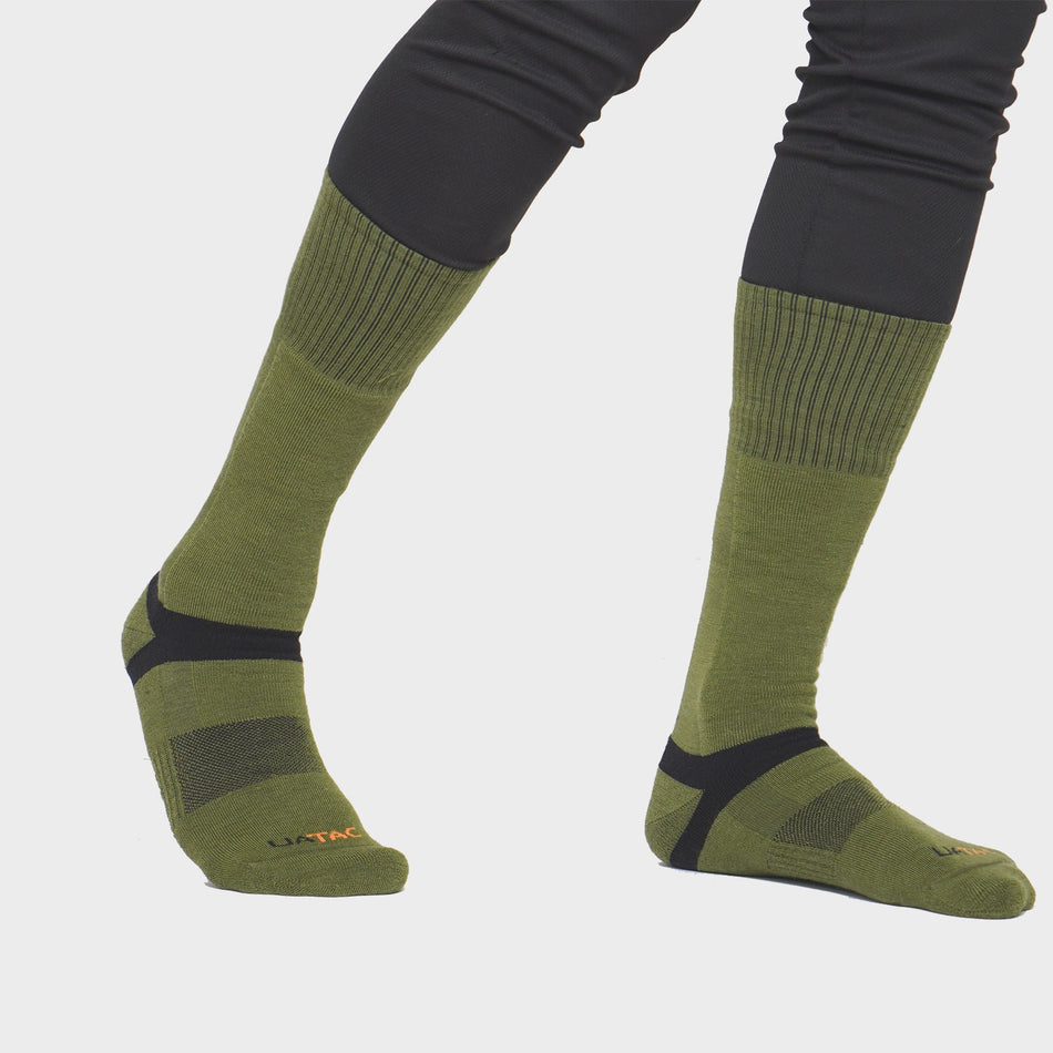 Set of trekking demi-season socks (3 pairs) UATAC made of merino wool UATAC Olive